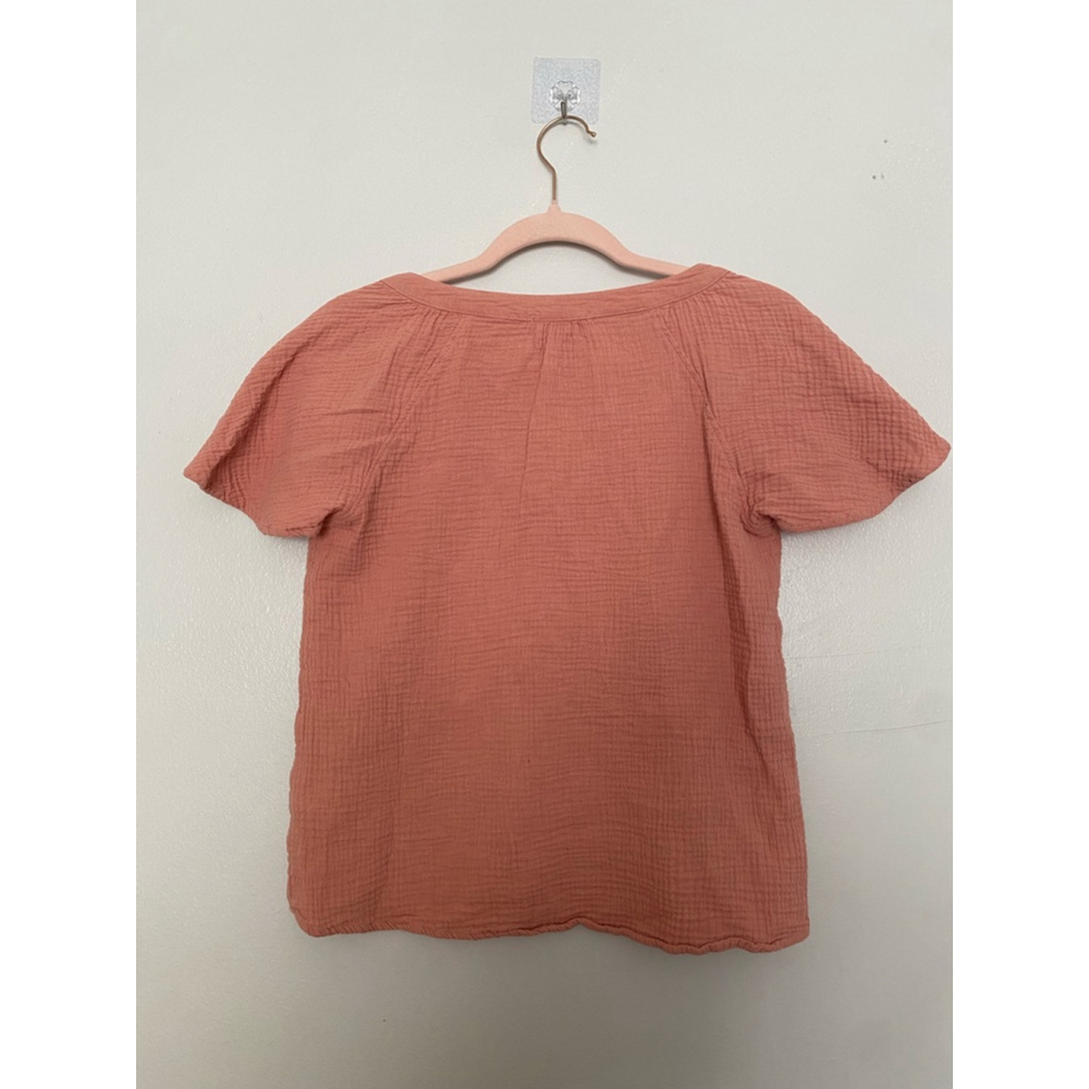 Olive & Oak Gauze Blouse 100% Cotton Muted Coral Soft Summer Spring Boho Earthy - Picture 3 of 6